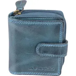 schicke Geldbörse Damen Leder Portemonnaie, blau