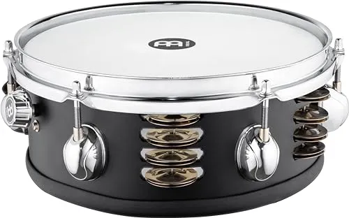 Meinl Percussion Compact Jingle Snare - 10 Zoll Snare Trommel mit Tamburin Effekt - Snaredrum - Diese 10 Zoll Trommel bietet einen starken Snare-Effekt und einen einzigartigen Tamburin-Sound dank mehrschichtiger Edelstahl Jingles, ideal für Studio und Auftritte.