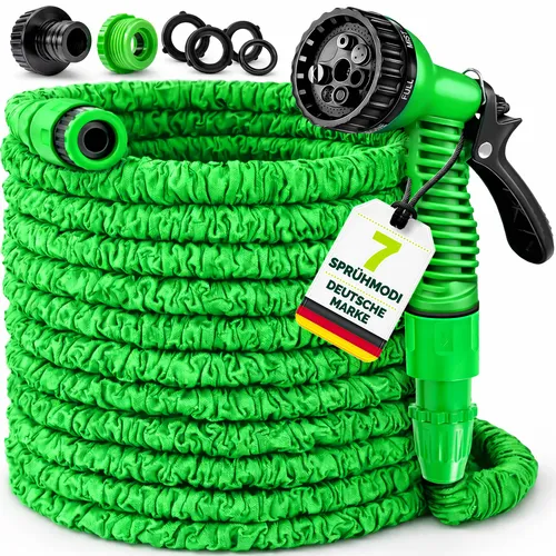 TRESKO® Flexibler Gartenschlauch 7,5m Wasserschlauch dehnbarer Flexischlauch