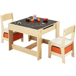 VEVOR Kindertisch mit 2 Stühlen & Aufbewahrungsbox