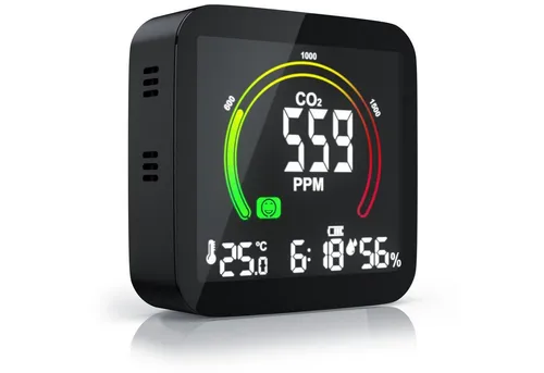 Brandson Raumluft-Qualitätssensor CO2 Messgerät - Gasmelder mit präziser Kohlendioxidmessung und individuell einstellbarem Alarm, ideal für ein gesundes Raumklima.