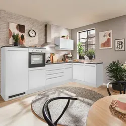 BASIC by Balculina Winkelküche Jazz 320/175 cm - Moderne Küchenzeile mit wahlweise hochwertigen E-Geräten, stylischer Optik und viel Stauraum für Kochutensilien. Ideal für jedes Zuhause!