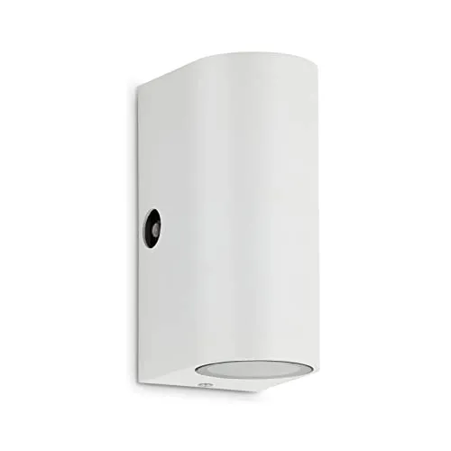 TELEFUNKEN LED Außenlampe IP44 mit Dämmerungssensor - Wetterfeste Wandleuchte für Außenbereiche, mit automatischem Dämmerungssensor und zwei GU10 Leuchtmitteln für helles, tralweißes Licht (4000K). Ideal für Eingänge und Terrassen.