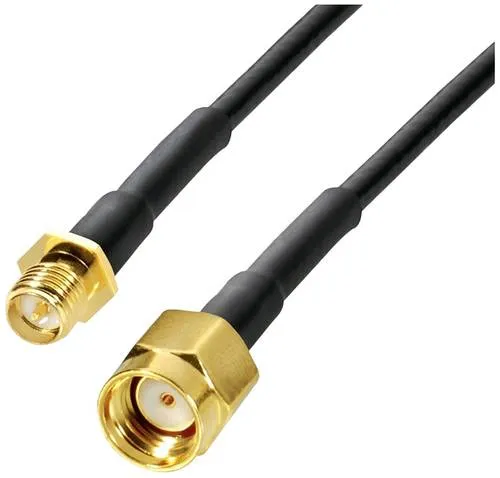 Wittenberg Antennen WLAN-Antennen Verlängerungskabel [1x SMA-Reverse-Buchse - 1x SMA-Reverse-Stecker] 1m Schwarz