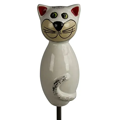 Produktbild Manufaktur Lichtbogen Katze aus Keramik weiß 17 cm hoch