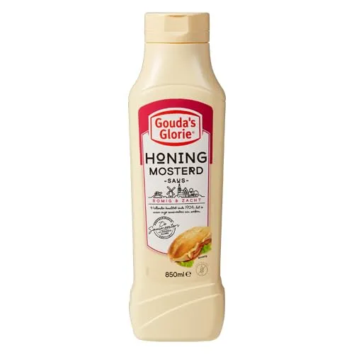 Gouda´s Glorie Honig-Senf-Sauce - 1x 850ml - cremig und süß würzige Soße nach Holländischer Art, perfekt zu Fleisch- und Fischgerichten oder als Basis zu Honig-Senf-Dressing, warm und kalt genießbar