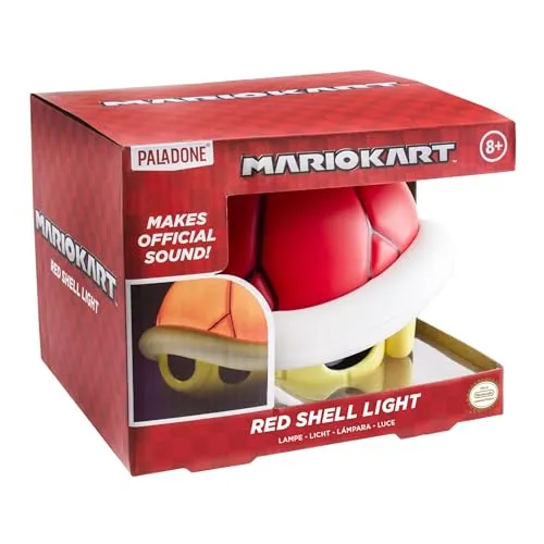 Paladone Super Mario Rote Schale Licht mit Sound - Offiziell lizenziertes Nintendo-Merchandise, Gaming-Home-Deko, Spielzimmerlicht