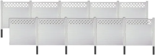 Tetzner & Jentzsch Sichtschutzelement LANGLEY 8, Set - Hochwertiges Sichtschutzelement aus langlebigem PVC-Kunststoff, pflegeleicht und elegant. Ideal für eine stilvolle Abgrenzung im Garten oder auf der Terrasse.