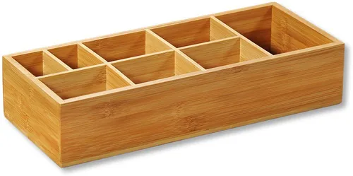 KESPER 70855 Aufbewahrungsbox - 8 Fächer aus FSC-zertifiziertem Bambus, ideal für Grillfeste und Brunch auf der Terrasse