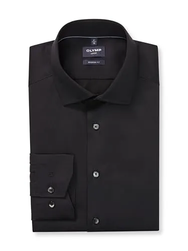 OLYMP Herren Oberhemd Langarm Luxor Satin 465 Modern Fit - Herrenhemden in modernem Schnitt mit pflegeleichtem Satin, ideal für elegante Anlässe und den Alltag.