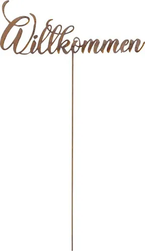 Badeko Topfstecker Willkommen 54 cm rostbraun Gartenstecker
