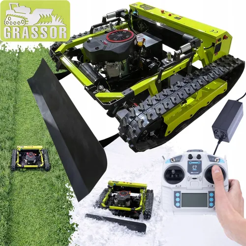 Robot-Rasenmäher Grassor MultiForce 1200GT-G25P – Kettenantrieb | 25PS Loncin 764cc | 1200 mm Schnittbreite | Hybrid | 2×1000W Antrieb | 500 m Fernbedienung | 60° Steigung | Schnitthöhe 1–20 cm | Schneeräumschild Set
