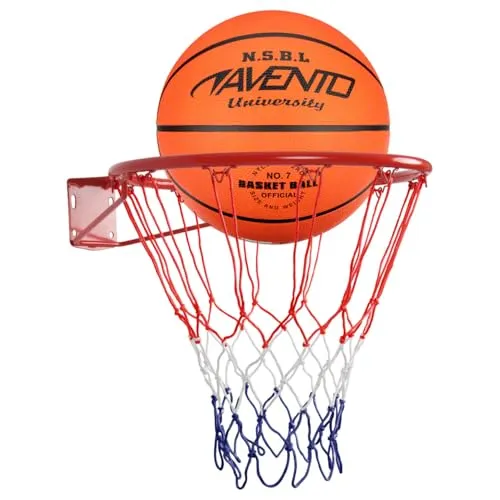 Sport-Tec Basketball Set mit Korb, Netz und Ring - Spielzeuge – Komplettes Basketball Set für den perfekten Spielspaß im Garten oder im Hof, ideal für alle Altersgruppen.