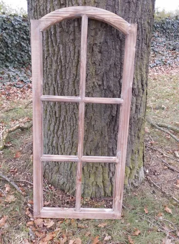 Großes Sprossenfenster Dekorahmen aus Holz 112 cm