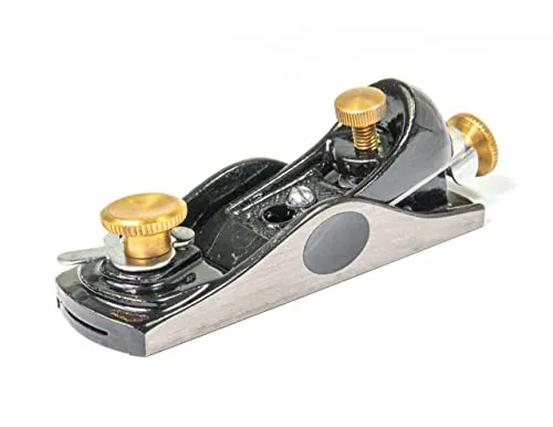 Einhandhobel Handhobel Hirn Hobeln - Tischler Schreiner Wood Holz - Putzhobel aus stabilem Grauguss mit verstellbarem Maul für Grob- und Feinarbeiten, ideal zur Veredelung von Hirnholzoberflächen.