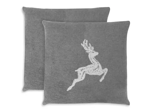 ZOLLNER Kissenbezug (2 Stück) 50x50 cm in grau von Zollner