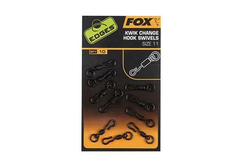 Fox Edges Kwik Change Heli Swivels Größe 11 in schwarz von Fox
