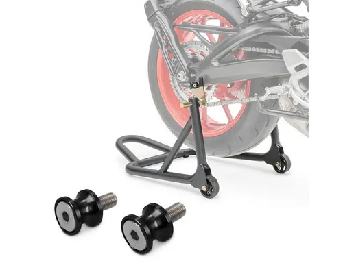 ConStands Hinterrad Montageständer Set mit Prismabuchsen-Racingadapter S3 - Praktisches Set für Motorradmontage, inklusive stabiler Heckständer und vielseitigem Racingadapter, ideal für die professionelle Wartung.