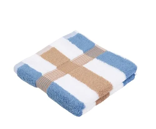 liebling Handtuch, 100% hochwertige Baumwolle, Serie Miami, 50 x 100 cm, waschbar & trocknergeeignet, Farbe: weiß/Fjord/Marone