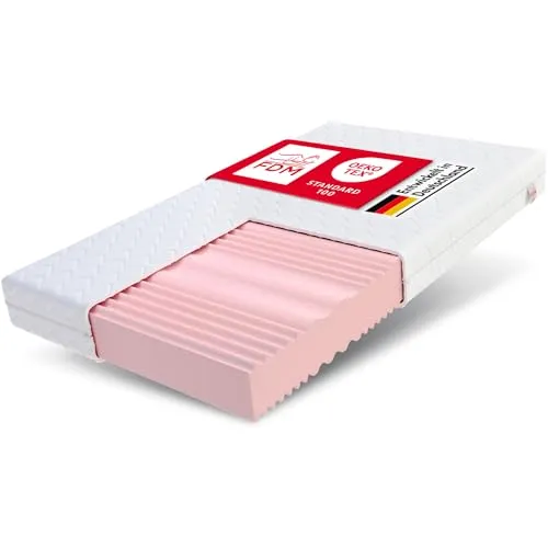 FDM Matratze 120x200 cm - Doppelseitige Kaltschaummatratze mit 7 Komfortzonen - Hochwertige Kaltschaummatratze mit H3/H4 Härtegrad, hypoallergenem Bezug und hervorragender Luftzirkulation für einen gesunden Schlaf. Ideal für Allergiker und optimaler Komfort dank 7 Zonen.
