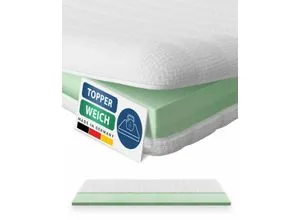 Basic Topper 140x190 cm - Anpassungsfähige Matratzenauflage für besten Schlaf - Matratzenauflagen - Weicher Komfortschaum für optimale Anpassung und erholsame Nächte. Allergikerfreundlich und mit abnehmbarem, waschbarem Bezug.