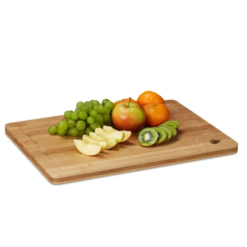 Tranchierbrett Schneidebrett mit Saftrille Küchenbrett natur antibakteriell