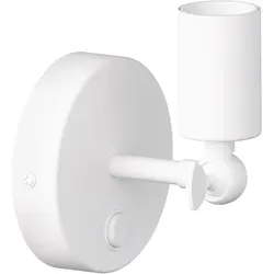 ledscom.de Wandleuchte FETRO, Schalter, weiß matt, rund, 1x E27 max. 60W