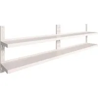 vidaXL 2X Wandregal 2-stufig - Edelstahl Gewürzregal für die Küche - Praktisches Set aus 2 stilvollen Edelstahl-Regalen mit je 2 Böden, ideal zur optimalen Nutzung von Wandflächen in Ihrer Küche.