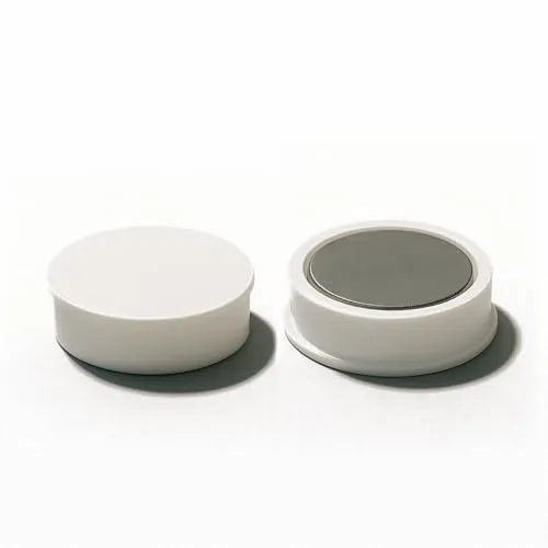 Strong Magnets Board-Magnet – weiß – 25 mm x 8 mm - 50 Stück - Extra stark - Industrielle Anwendung, Werkstatt oder Büro