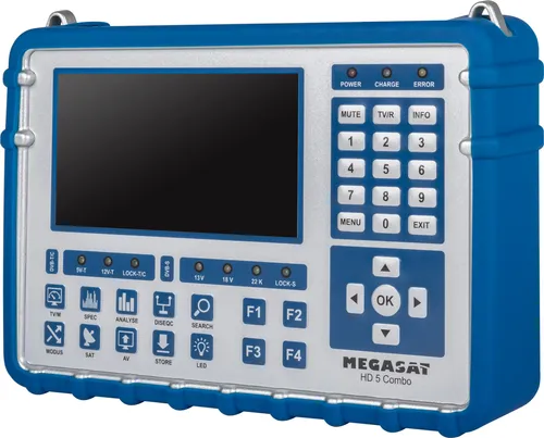 Megasat HD 5 Combo Antennen-Messgerät - Zubehör für SAT & Audio, präzise Messung aller Empfangssignale auf einem 5 Zoll AMOLED Display für optimale Signalqualität.
