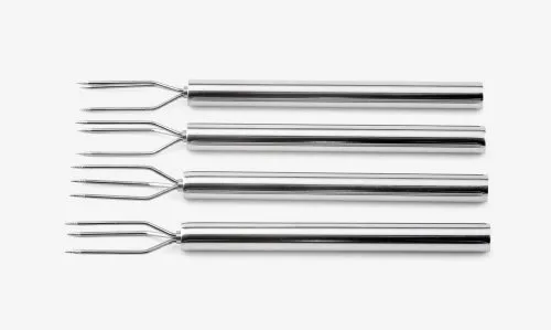 Weis Pellkartoffelgabel Set 4 Stück aus Edelstahl in der Farbe Silber, Maße: 13,4cm x 0,9cm x 0,9cm, 15184