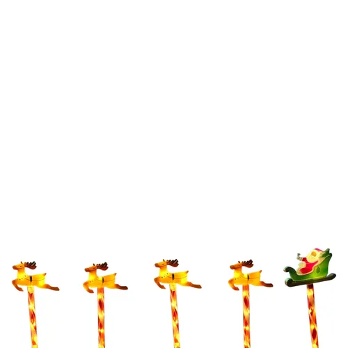 Gartenstecker Weihnachtsschlitten Weihnachtsmann Zuckerstangen Rentier Batterie