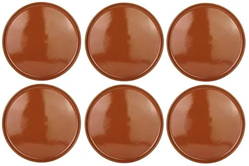 AR Kitchen Mediterrane Pizzateller 6er Set - Speiseteller aus Ton, spülmaschinen-, mikrowellen- und ofengeeignet. Ideal für Pizzen, Snacks und Buffet, mit glasiertem Design für ansprechende Präsentation.