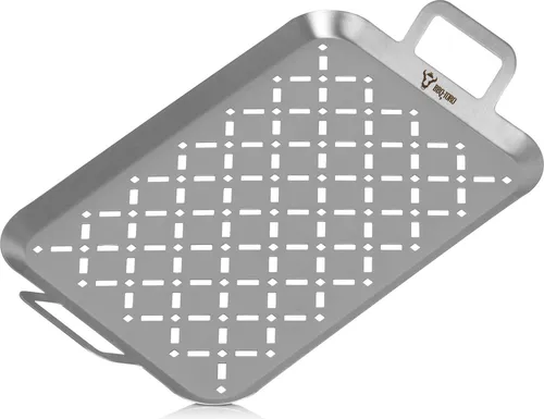 BBQ-Toro Edelstahl Grillschale | 44 x 26 x 4,5 cm | Grillpfanne, Gemüseschale, Tropfschale