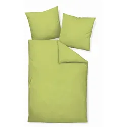 Janine Seersucker-Bettwäsche, Grün und Hellgrün, 155x200 cm in grün von Janine