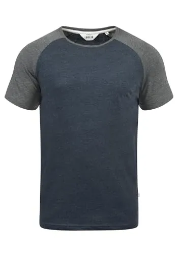 !Solid SDBastian Herren T-Shirt Kurzarm Shirt mit Rundhals-Ausschnitt Baumwollmischung Regular fit, Größe:2XL, Farbe:Blue Grey Melange (G8991)