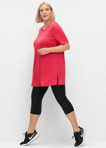 Sheego Trainingsshirt Longshirt Kurzarm von sheego