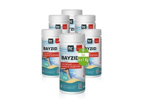 Schnell lösliche Chlortabs 20g - 6x 1 kg - Poolzubehör: Hocheffiziente, pH-neutrale Chlortabletten mit 56% Aktivchlor für sichere Badefreuden und schnelle Chlorung.