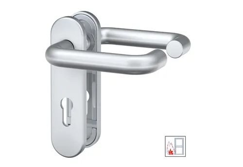 BASI Türbeschlag Drücker-Garnitur – Feuerschutzbeschlag PZ 72/9 mm - Hochwertiger Beschlag für Feuerschutztüren, geeignet für Türstärken von 44-66 mm. Mit Stahlkern und moderner Optik ist er extrem widerstandsfähig und einfach zu montieren.