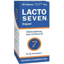 Lactoseven Tabletten - Nahrungsergänzungsmittel für die Darmflora mit 7 verschiedenen Milchsäurebakterienstämmen und Vitamin D3, ideal für Kinder ab 3 Jahren, Schwangere und stillende Mütter.