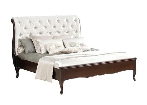 Komfortdoppelbett 180x200 cm aus Holzfurnier - Elegantes Zweibett-Komfortdoppelbett für Erwachsenen, 180 x 200 cm, stabiler Holzrahmen in edlem Braun, ideal für erholsame Nächte im Schlafzimmer.