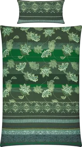 Erwin Müller Flanell Bettwäsche mit orientalischen Blumen-Ornamenten - Bettwäsche-Set in Größe 40x80 cm / 135x220 cm, aus 100% Baumwolle, klimaausgleichend und mit Reißverschluss für einfachen Bezug. Genießen Sie die kuschelige, atmungsaktive Qualität!