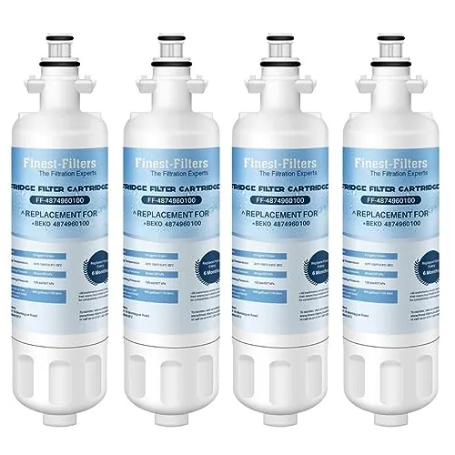 Finest-Filters 4874960100 Kühlschrank-Wasserfilterkartusche kompatibel mit Beko/Smeg 4874960100, 4394650100, 9256712, SBS4K; Lamona LAM6100, HJA6110; Blomberg IWD1004ET; Grundig 487960000 32 DE