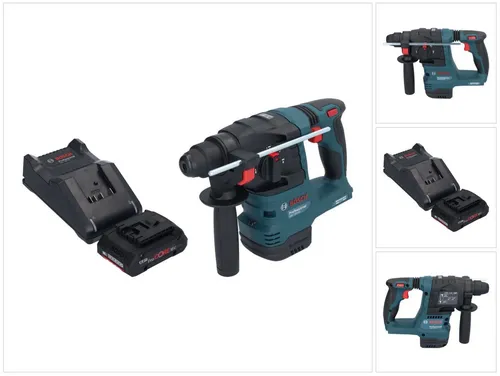 Bosch GBH 18V-22 Professional Akku Bohrhammer - Bohrmaschinen mit 18 V, 1,9 J und bürstenlosem Motor. Inklusive 4 Ah Akku und Lader - ideal für kraftvolle Bohr- und Meißelarbeiten.