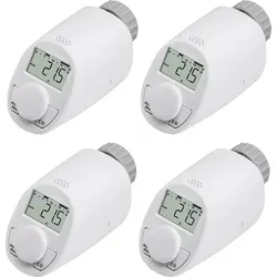Heizkörperthermostat Modell N - 4-er Set, leise mit Boost Funktion - Thermostate, senkt den Energieverbrauch um bis zu 30%, einfache Montage und individuelle Programmierung für jeden Tag.