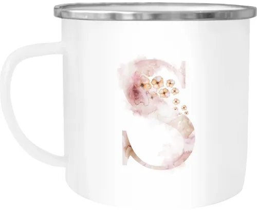 Autiga Tasse Emaille Tasse Becher Buchstaben-Tasse 