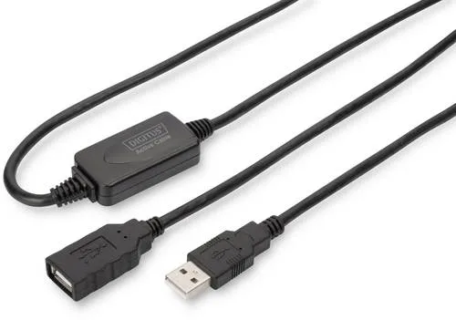 Digitus USB-Kabel USB 2.0 USB-A Buchse, USB-A Stecker 20.00 m Schwarz mit USB, mit Verlängerungskabel DA-73102