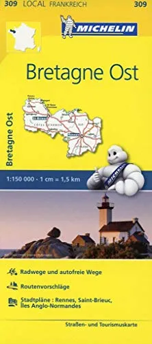 Michelin Bretagne Ost: Straßen- und Tourismuskarte 1:150.000; Auflage 2017 (MICHELIN Localkarten)