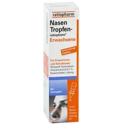NasenTropfen-ratiopharm Erwachsene - Arzneimittel zur Linderung von erkältungsbedingtem Schnupfen, mit gefäßverengendem Wirkstoff für sofortige Erleichterung und freie Nase.