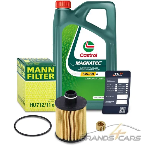 MANN ÖLFILTER+5L CASTROL MAGNATEC 5W-30 FÜR CITROEN NEMO 1.3